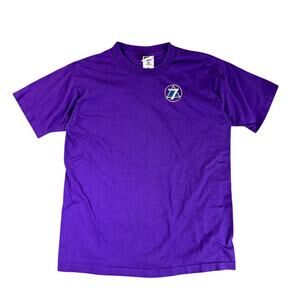Vintage 90's Embroidered Mason Mystical Symbol Single Stitch T-Shirt Purple M